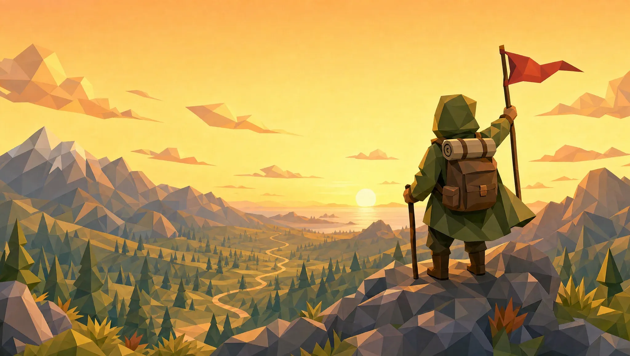 Become: low-poly scene from the Respec journey