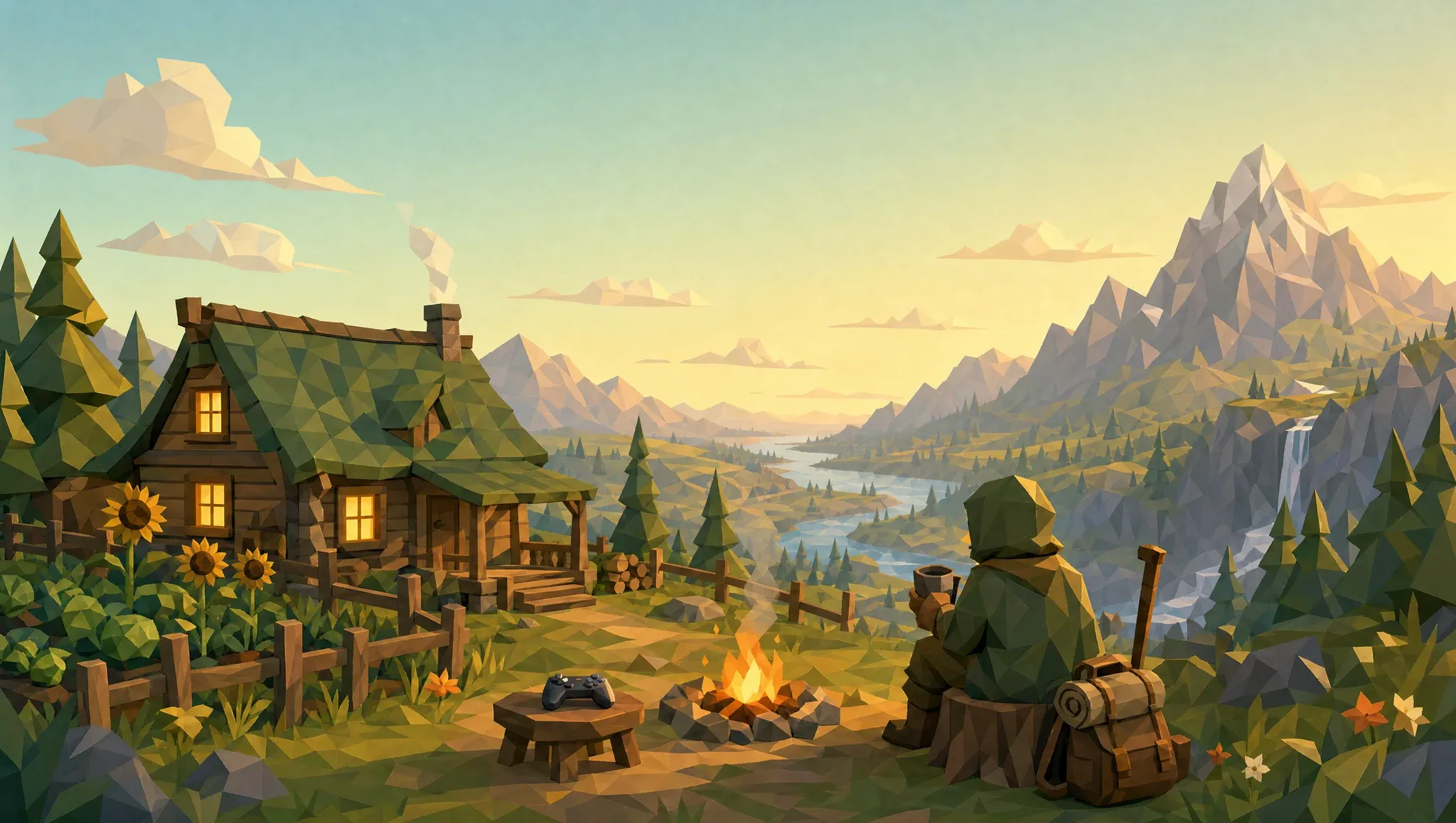The choice: low-poly scene from the Respec journey